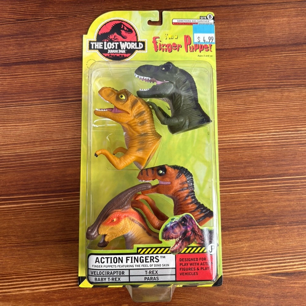 The Lost World Jurassic Park Finger Puppets Action‎ Fingers Sealed 1997